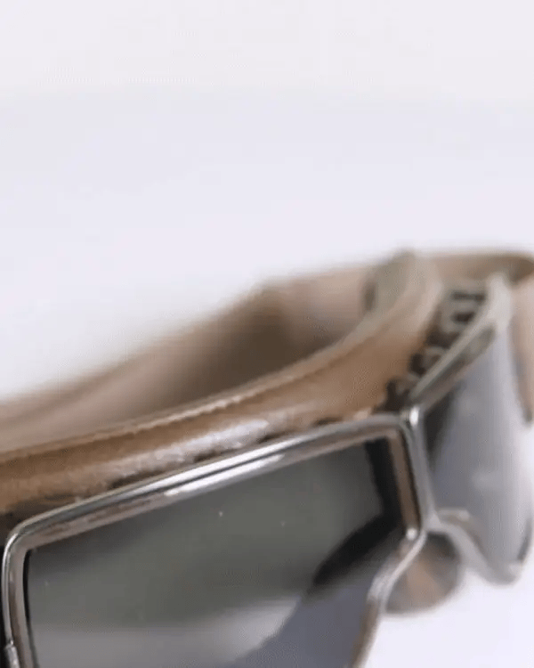 Motorcycle Goggles | Retro Style & UV Protection | Impact-Resistant Lens & Adjustable Strap