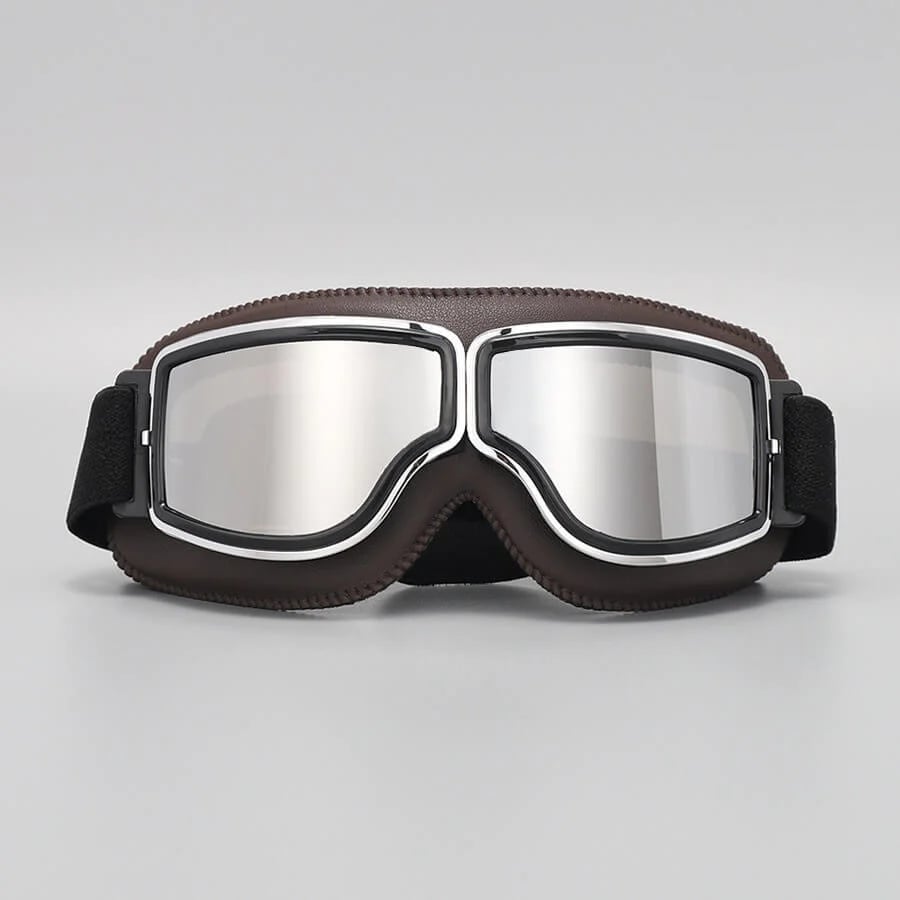 Motorcycle Goggles | Retro Style & UV Protection | Impact-Resistant Lens & Adjustable Strap