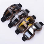 Motorcycle Goggles | Retro Style & UV Protection | Impact-Resistant Lens & Adjustable Strap