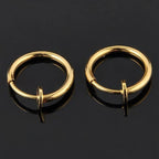 Non-Piercing Earrings | Retractable Closure | 2-Pair Set, Gold & Silver | Comfortable & Secure