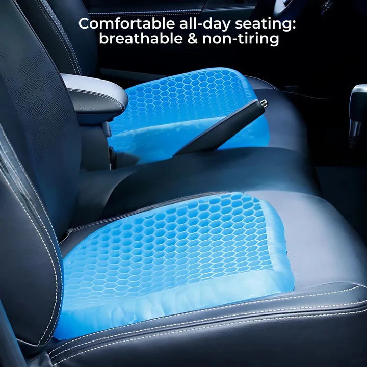 Orthopedic Gel Seat Cushion | Breathable Honeycomb Structure | Pressure Relief Comfort