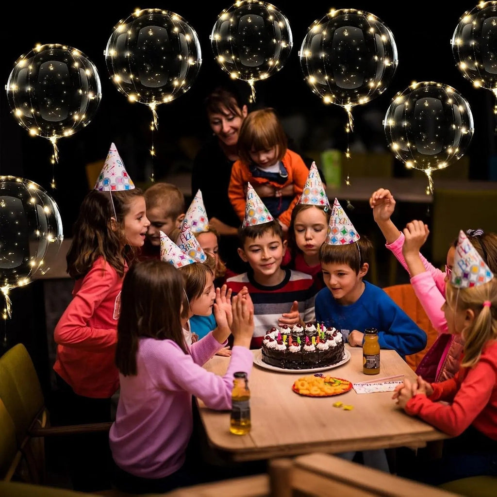 Party LED Balloon Set | Warm White LED Glow | Battery Operated | 10-Pack