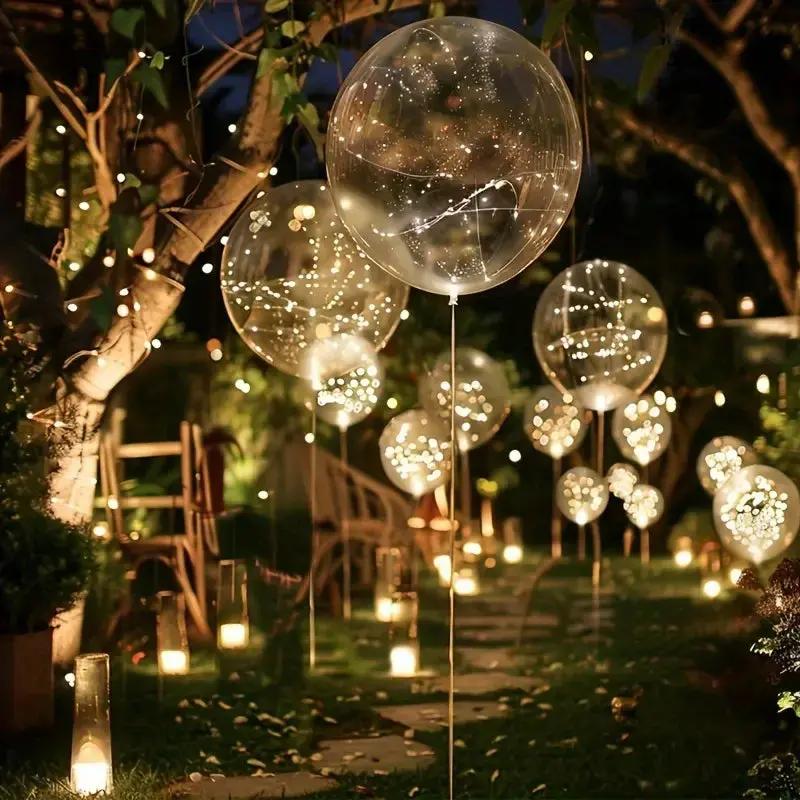 Party LED Balloon Set | Warm White LED Glow | Battery Operated | 10-Pack