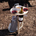 Picnic Wine Table | Foldable Stable Stand | Bottle & Glass Holders | Portable Outdoor Use