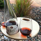 Picnic Wine Table | Foldable Stable Stand | Bottle & Glass Holders | Portable Outdoor Use
