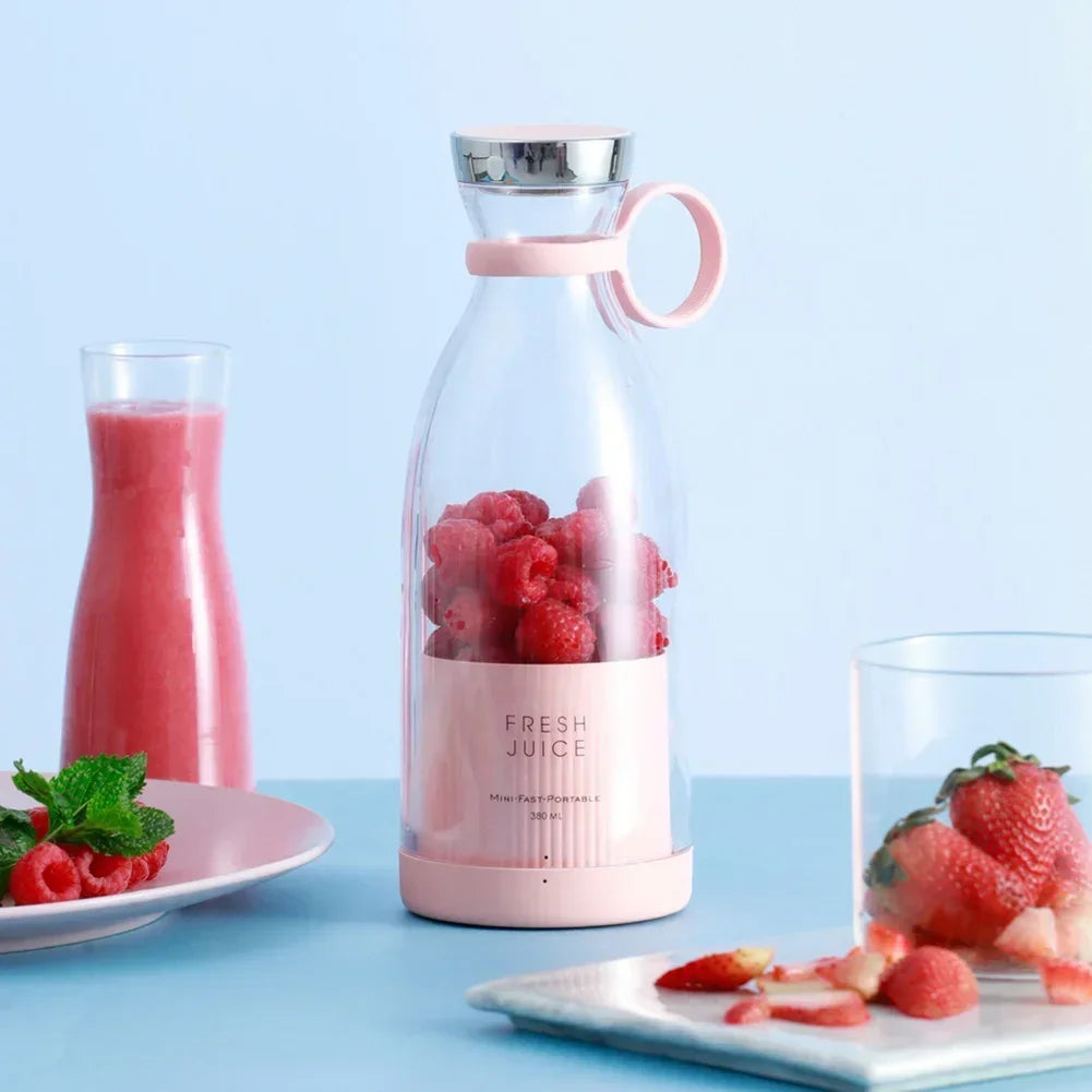 Portable Mini Blender | USB Rechargeable | 4-Blade Stainless Steel | For Smoothies & Shakes