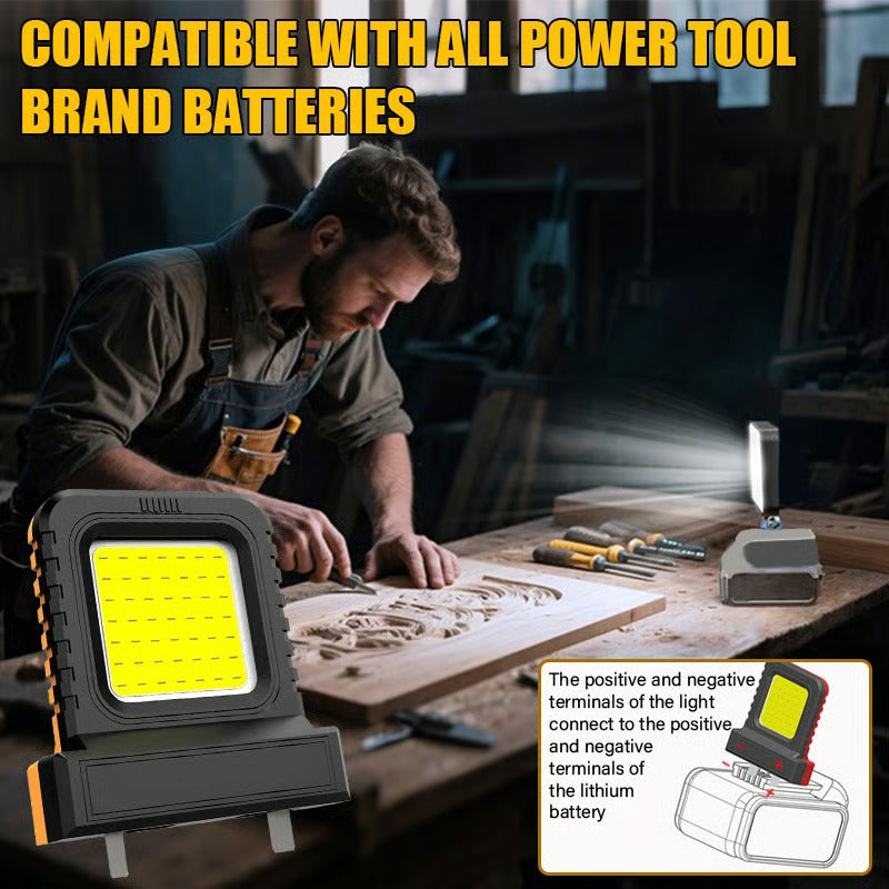 Portable Work Floodlight | High-Intensity LED Beam | Universal Battery Compatible | Durable Design
