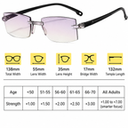 Reading Glasses | Multifocal Progressive | Anti-Blue Light | Rimless Lightweight Design