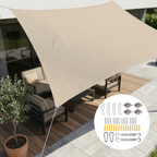 Rectangular Sun Sail | Waterproof Polyester Fabric | Durable with Rope Fastening | UV Protection