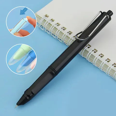 Retractable Fountain Pen | Click Mechanism & Smooth Writing | Fine Metal Nib