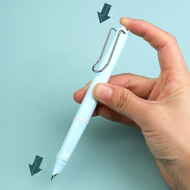 Retractable Fountain Pen | Click Mechanism & Smooth Writing | Fine Metal Nib