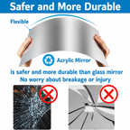 Self-Adhesive Mirror Film | Shatterproof & Cut-to-Size | Crystal-Clear Finish | Child-Safe