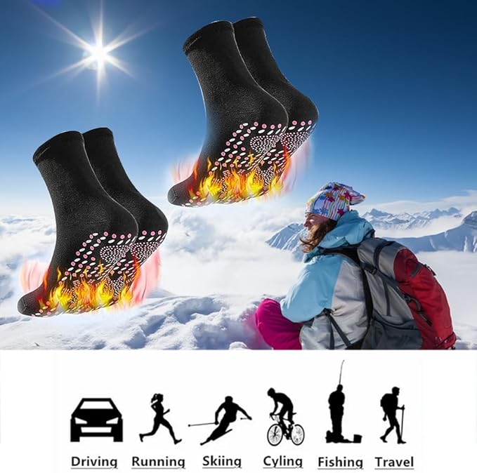 Self-Heating Socks | Integrated Massage Points | Textured Non-Slip Sole | Promotes Circulation