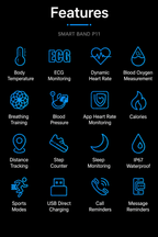 Smartwatch | Health Monitoring | ECG, Blood Pressure & Sleep Tracking | Long Battery Life