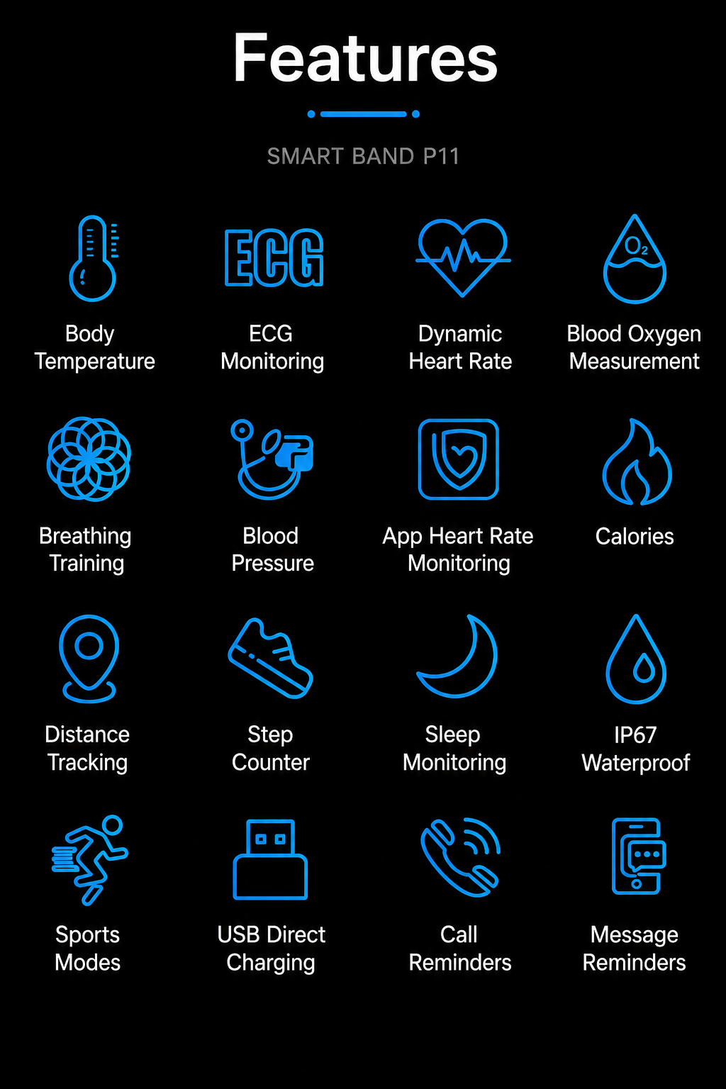 Smartwatch | Health Monitoring | ECG, Blood Pressure & Sleep Tracking | Long Battery Life