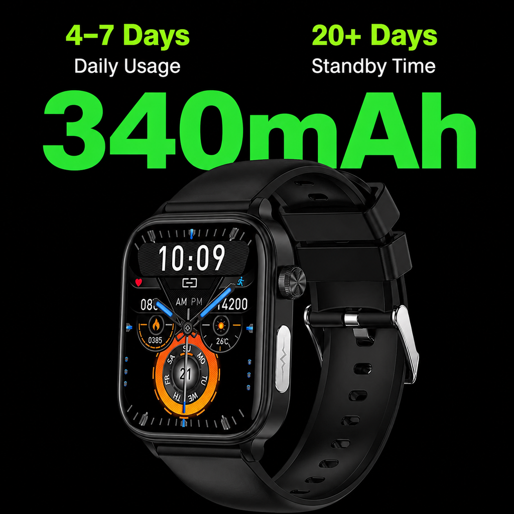 Smartwatch | SOS Emergency Alarm & Fall Detection | Heart Rate & Oxygen Tracking