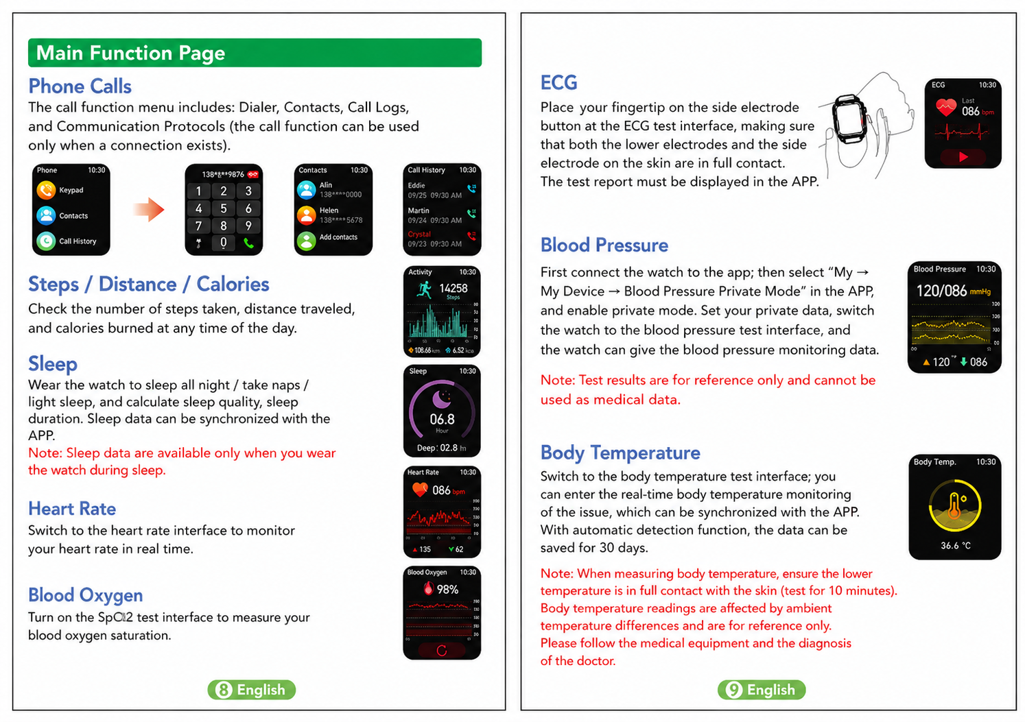 Smartwatch | SOS Emergency Alarm & Fall Detection | Heart Rate & Oxygen Tracking