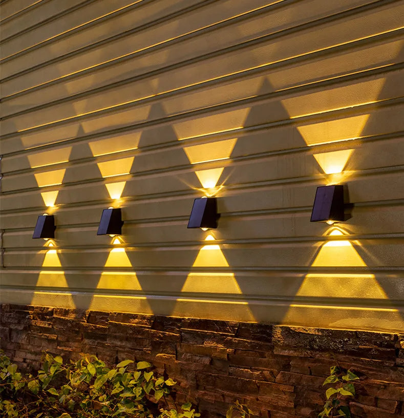 Solar Wall Light | Wireless & Automatic | Warm Up-and-Down LED | Weatherproof & Durable