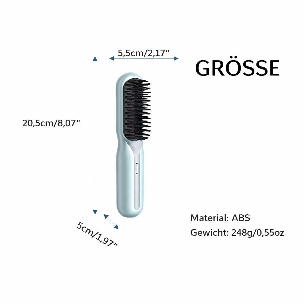 Straightening Brush | Cordless Rechargeable | Quick Styling | Travel-Friendly