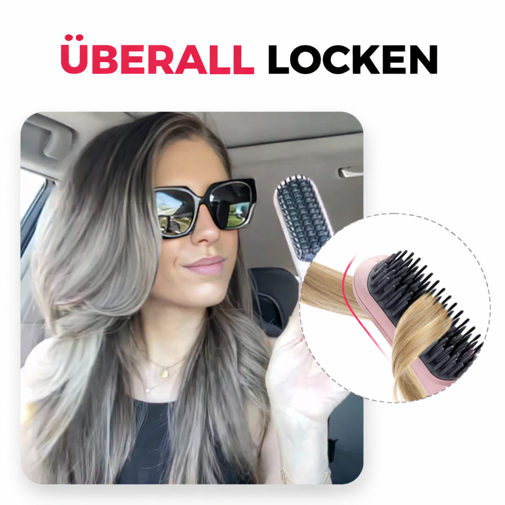Straightening Brush | Cordless Rechargeable | Quick Styling | Travel-Friendly