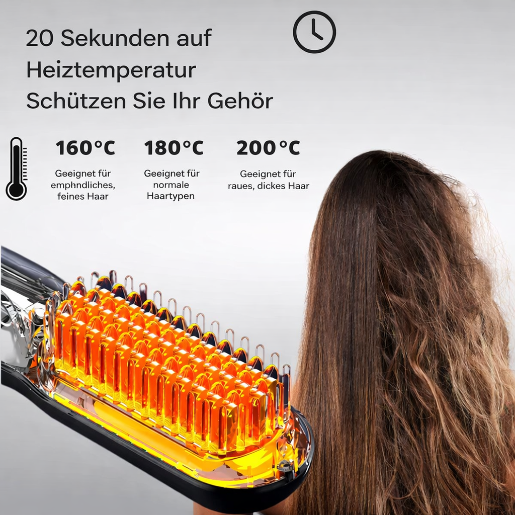 Straightening Brush | Cordless Rechargeable | Quick Styling | Travel-Friendly