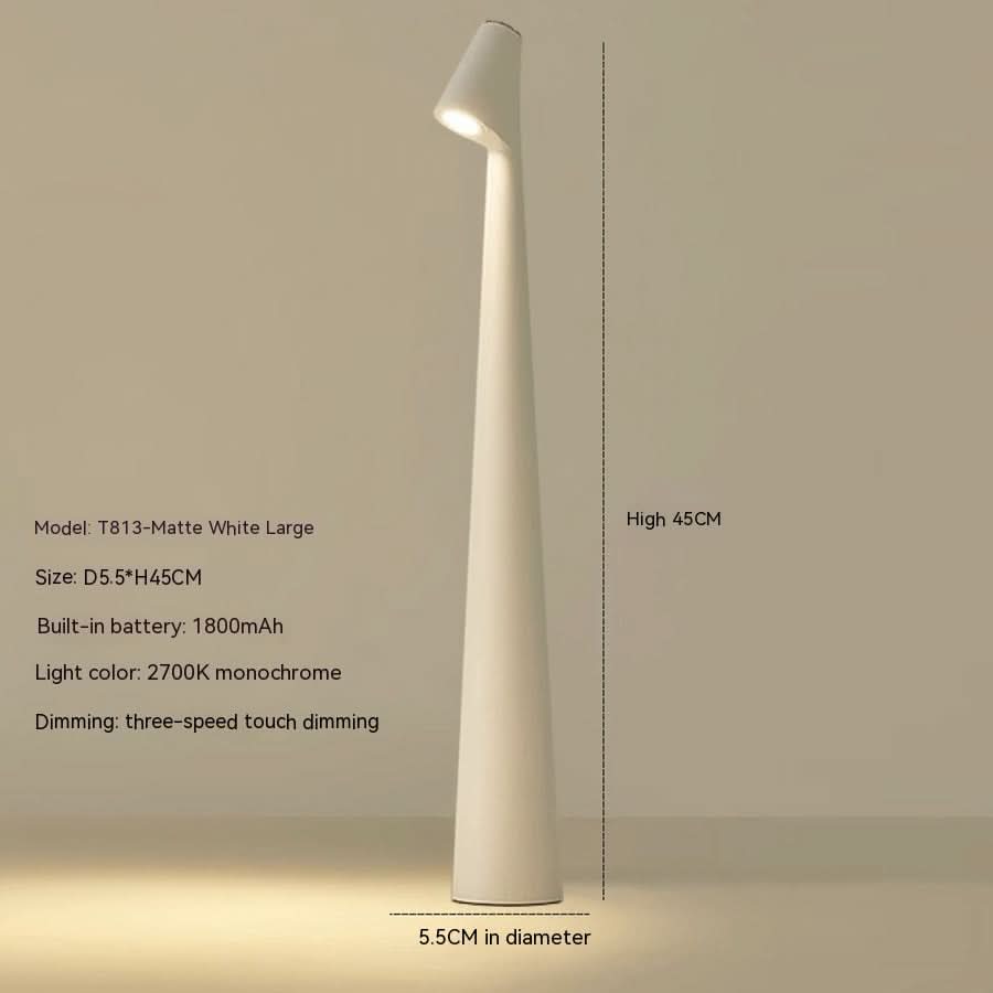 Table Lamp | Wireless Dimmable LED | Metal Housing & Rechargeable Battery | Up to 20-Hour Runtime