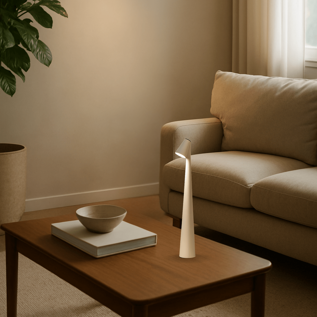 Table Lamp | Wireless Dimmable LED | Metal Housing & Rechargeable Battery | Up to 20-Hour Runtime
