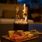 Tabletop Fireplace | Real Flame, Smoke-Free Bioethanol | Metal & Glass | Indoor/Outdoor