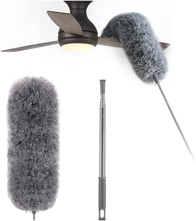 Telescopic Microfiber Duster | Flexible Head & Washable | Extendable to 250 cm