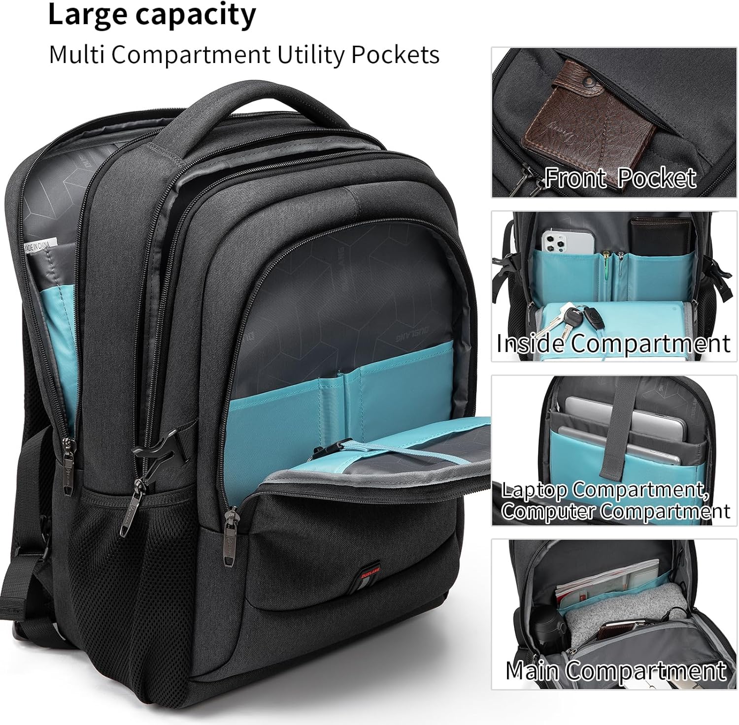 Travel Laptop Backpack | Anti-Theft Design | USB Charging Port | Water-Resistant Polyester