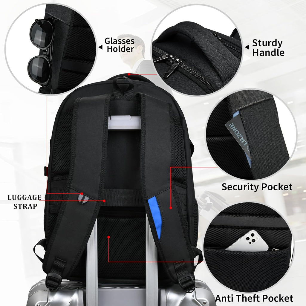 Travel Laptop Backpack | Anti-Theft Design | USB Charging Port | Water-Resistant Polyester