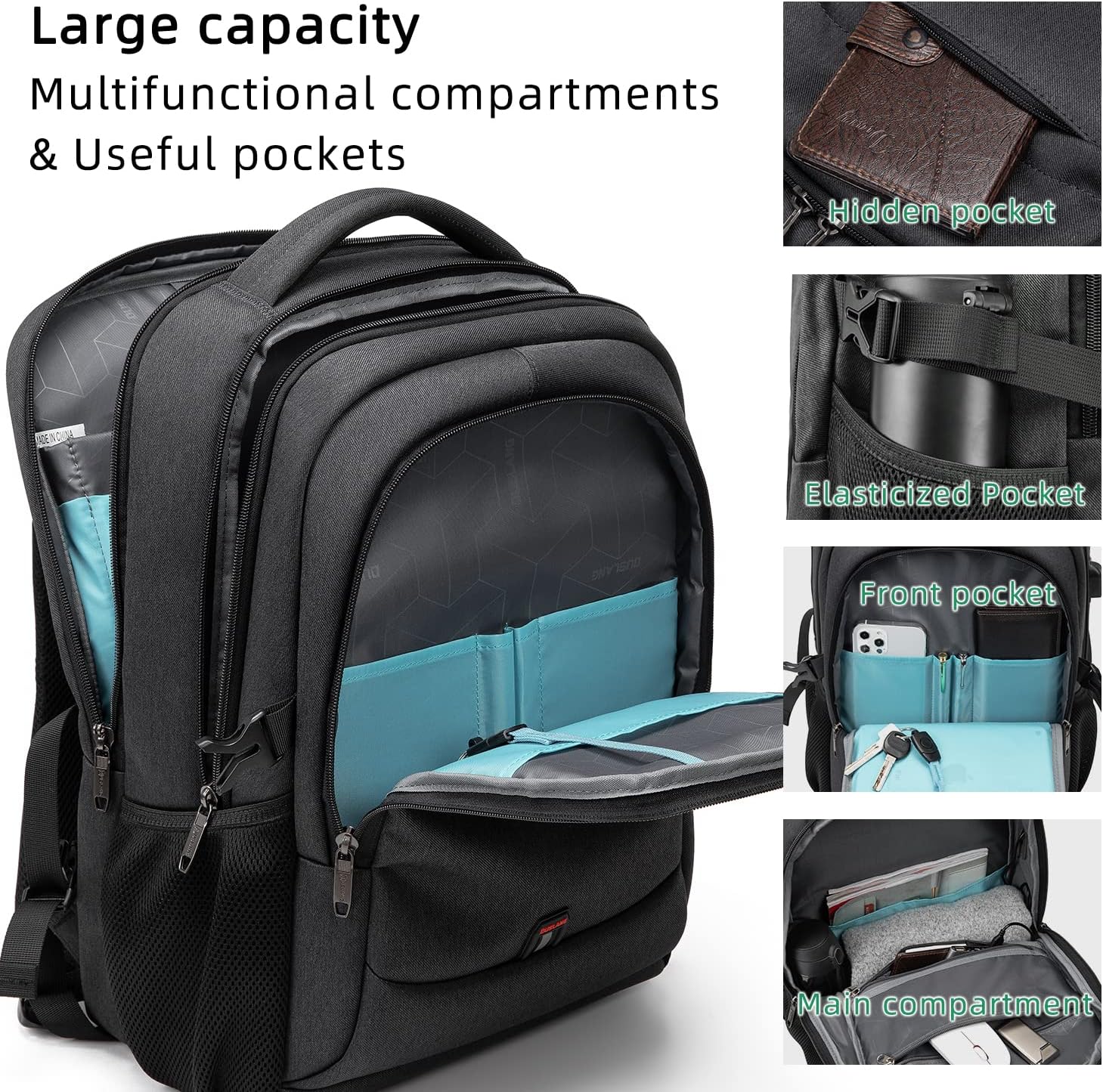 Travel Laptop Backpack | Anti-Theft Design | USB Charging Port | Water-Resistant Polyester