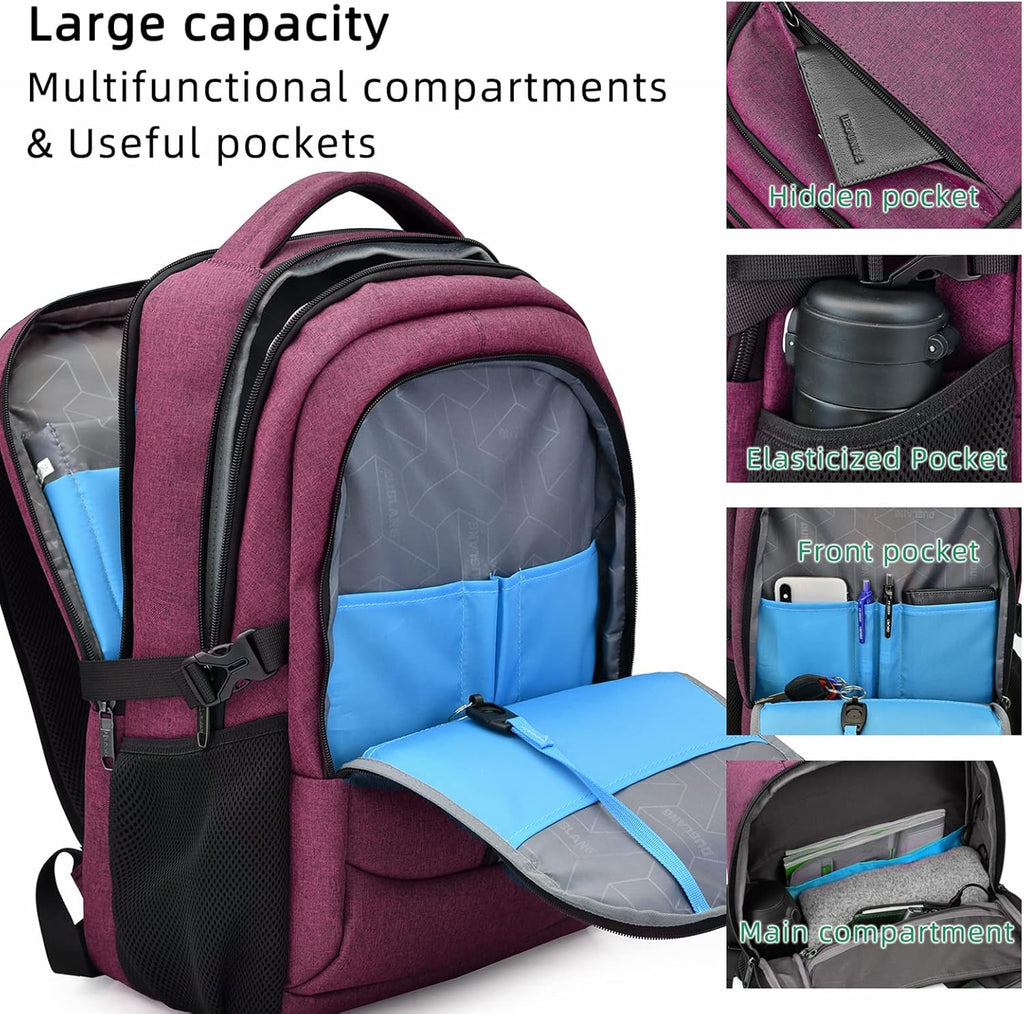 Travel Laptop Backpack | Anti-Theft Design | USB Charging Port | Water-Resistant Polyester