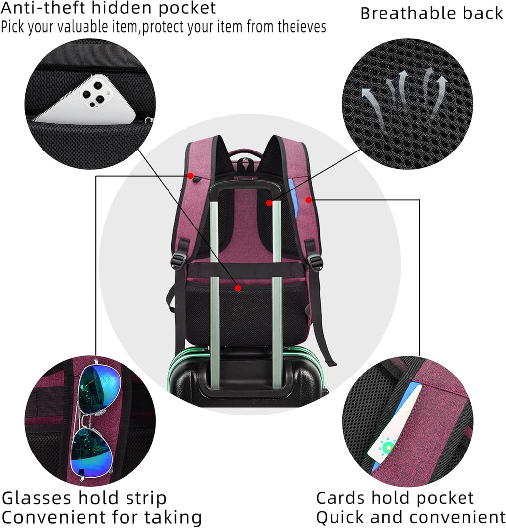 Travel Laptop Backpack | Anti-Theft Design | USB Charging Port | Water-Resistant Polyester