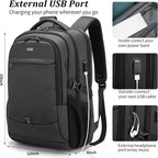 Travel Laptop Backpack | Anti-Theft Design | USB Charging Port | Water-Resistant Polyester