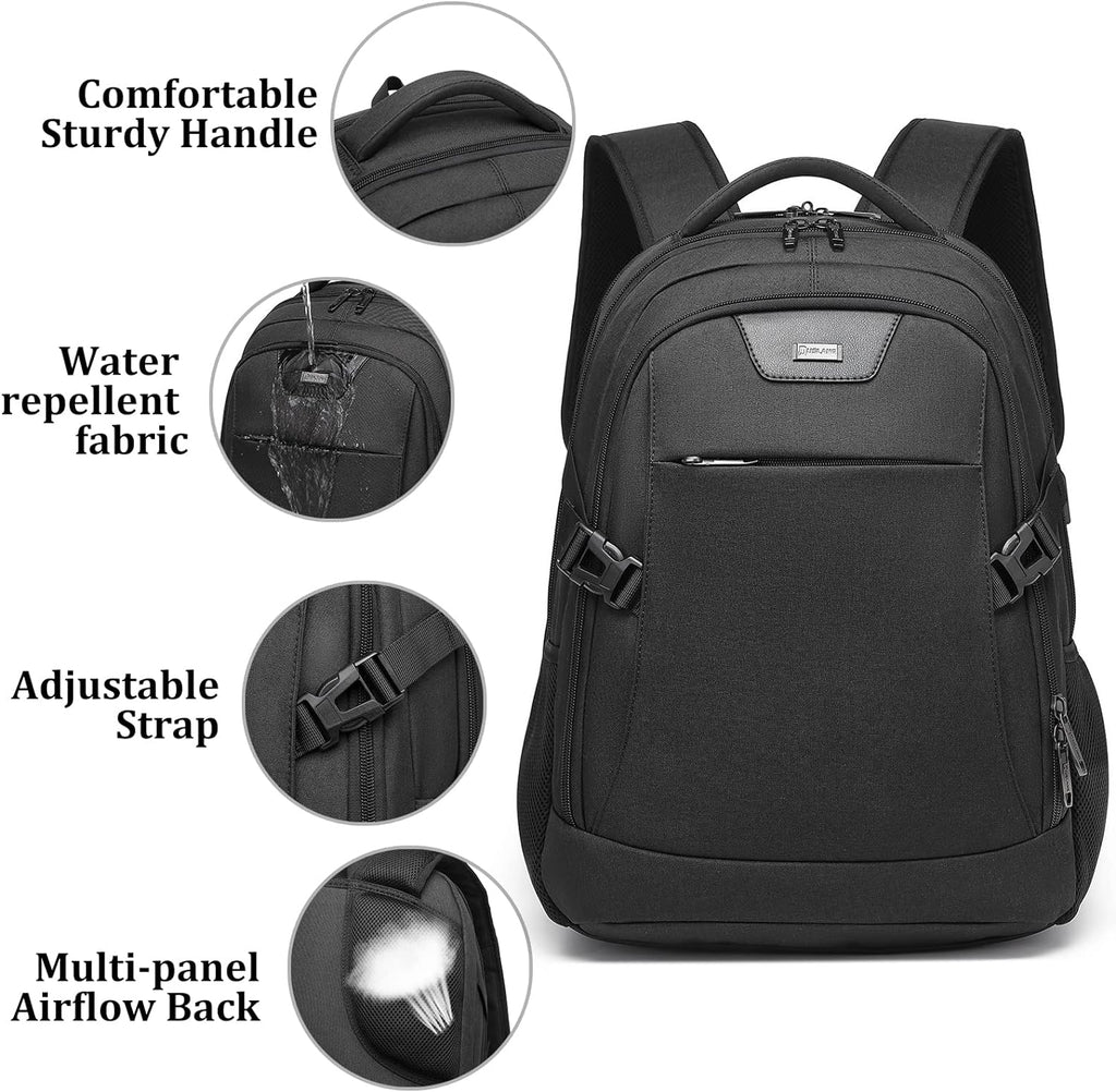 Travel Laptop Backpack | Anti-Theft Design | USB Charging Port | Water-Resistant Polyester