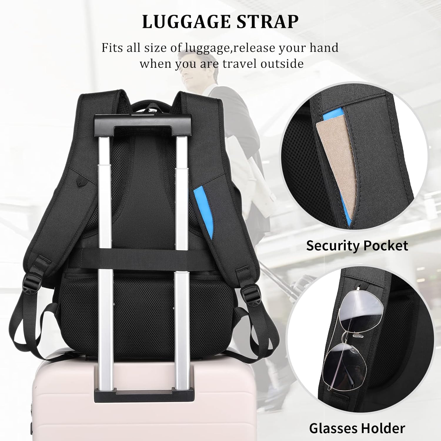 Travel Laptop Backpack | Anti-Theft Design | USB Charging Port | Water-Resistant Polyester