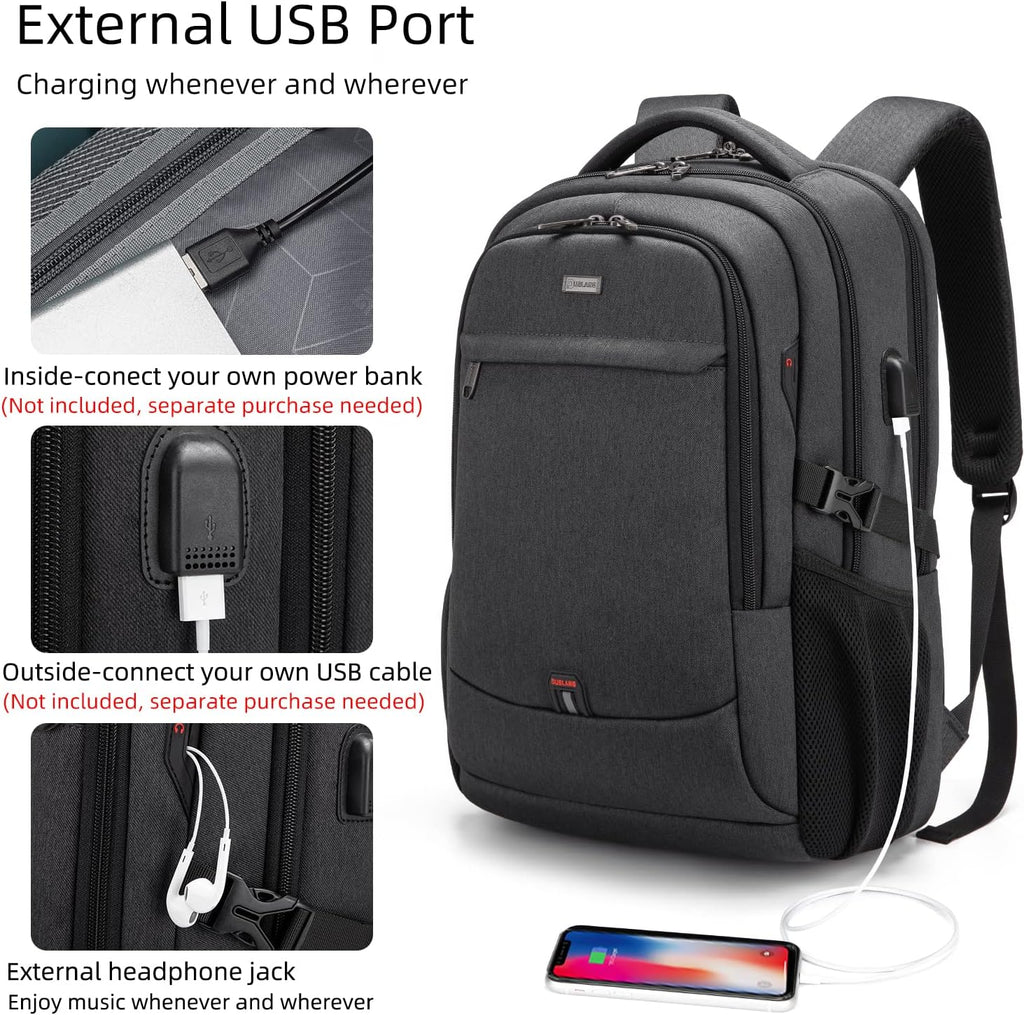 Travel Laptop Backpack | Anti-Theft Design | USB Charging Port | Water-Resistant Polyester