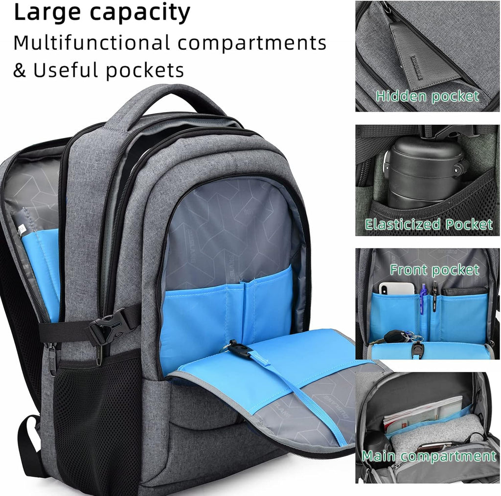 Travel Laptop Backpack | Anti-Theft Design | USB Charging Port | Water-Resistant Polyester