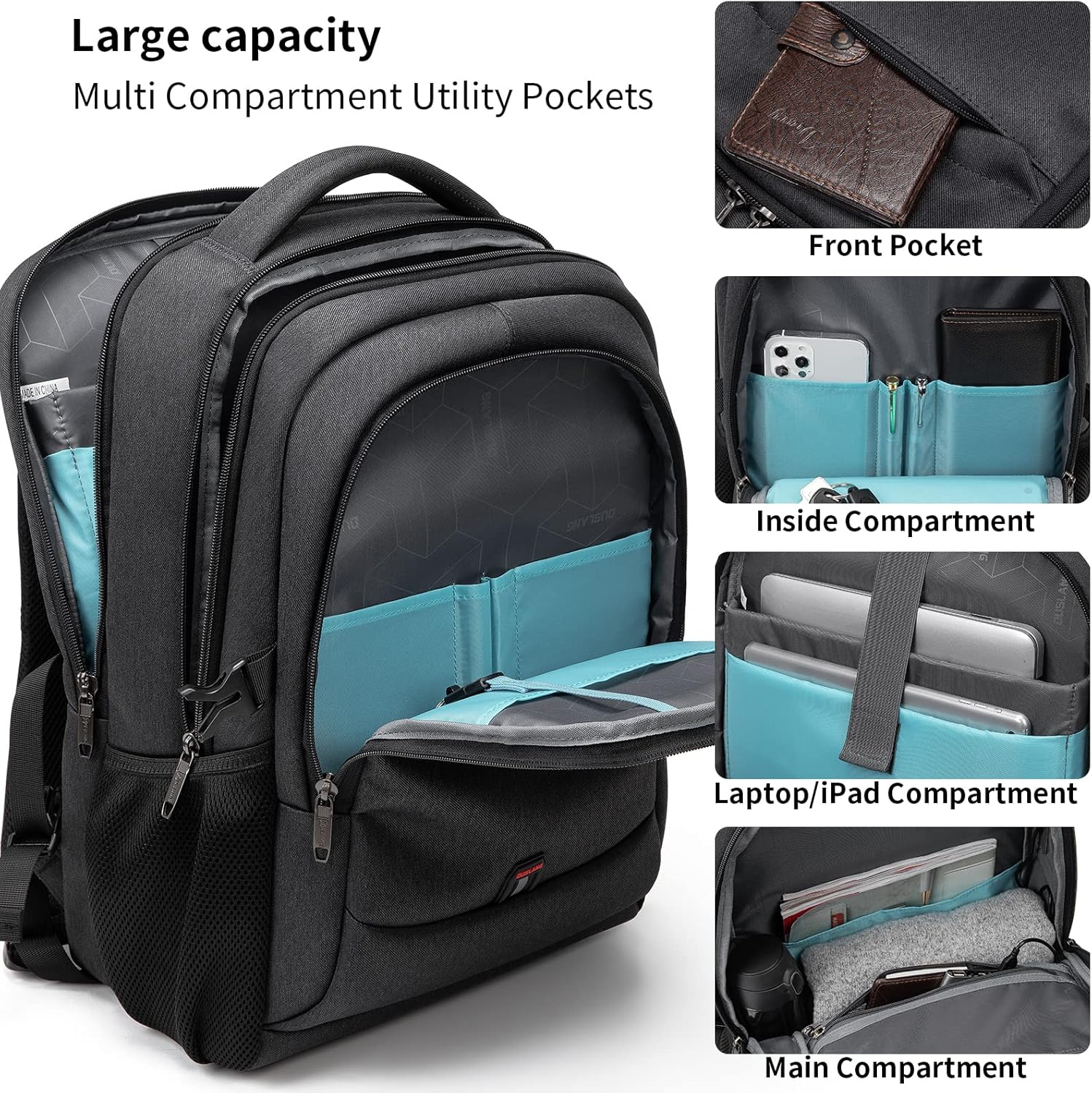 Travel Laptop Backpack | Anti-Theft Design | USB Charging Port | Water-Resistant Polyester