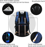 Travel Laptop Backpack | Anti-Theft Design | USB Charging Port | Water-Resistant Polyester