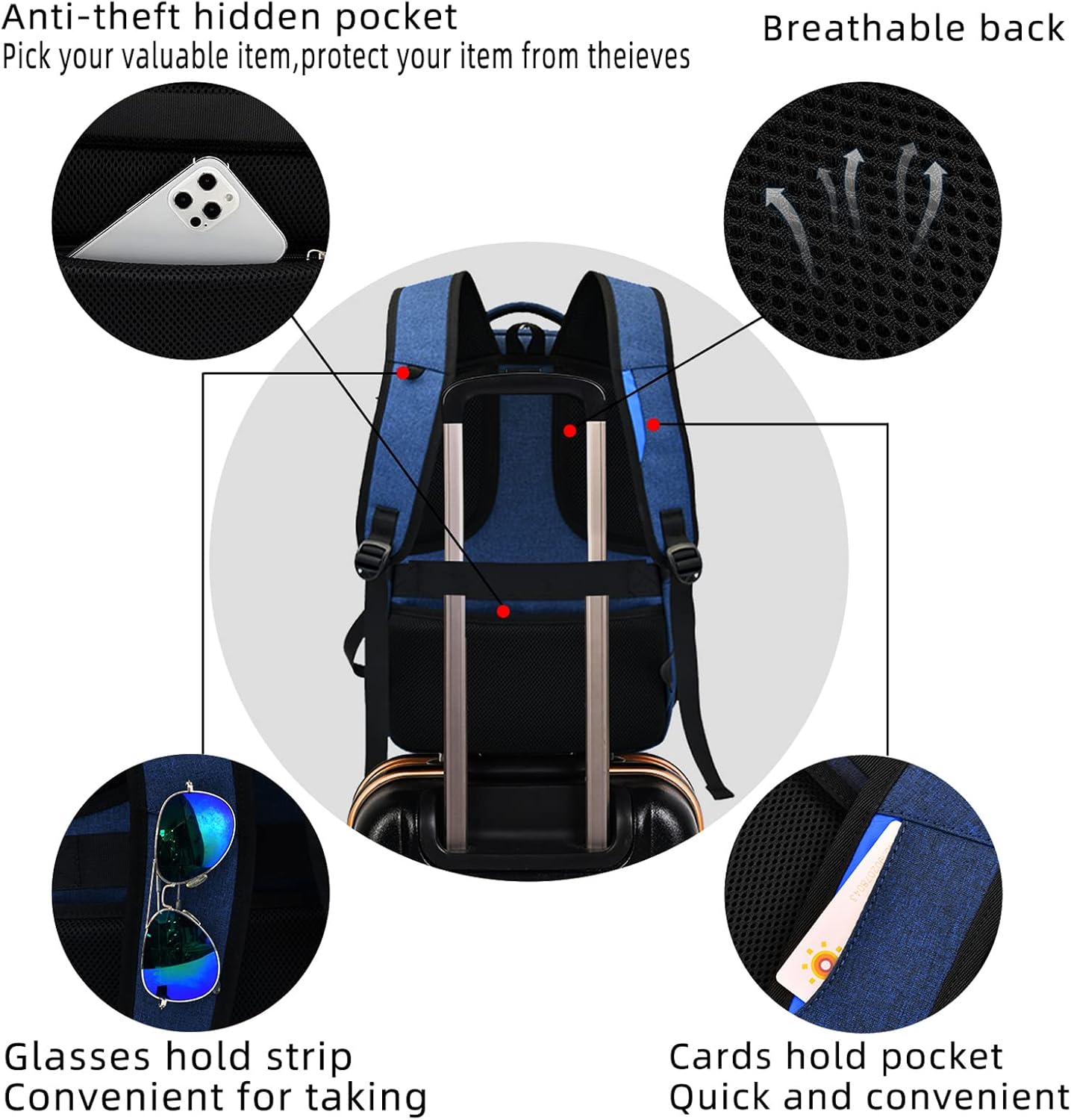 Travel Laptop Backpack | Anti-Theft Design | USB Charging Port | Water-Resistant Polyester