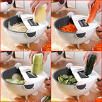Vegetable Slicer | Slicing, Shredding & Grating | Stainless Steel Blades, BPA-Free Bowl