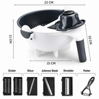 Vegetable Slicer | Slicing, Shredding & Grating | Stainless Steel Blades, BPA-Free Bowl