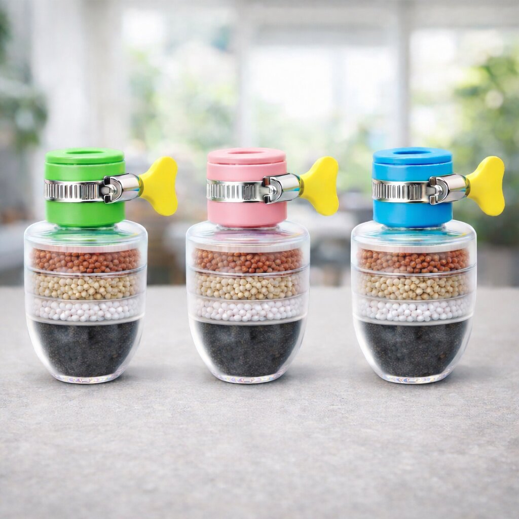 Water Filter | 5-Layer Activated Carbon | Chlorine & Limescale Reduction | Fits Standard Faucets