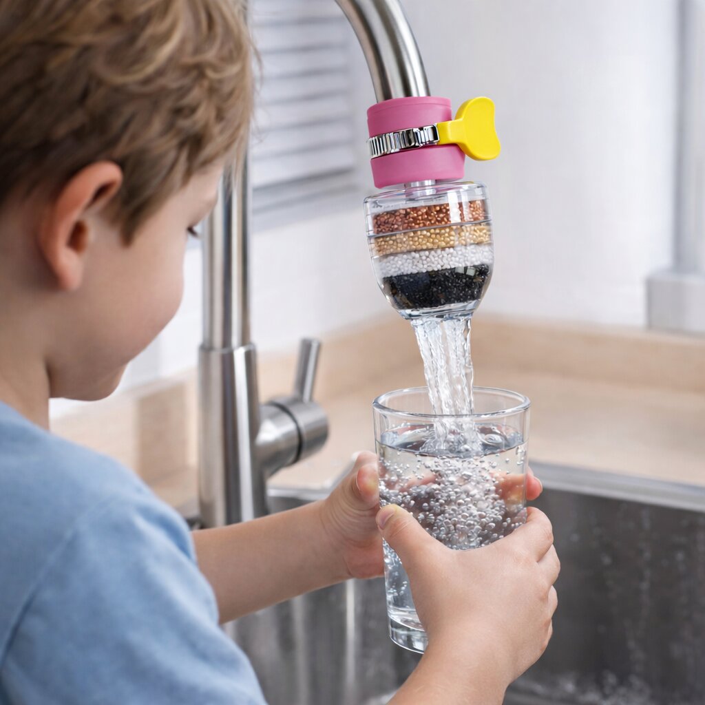 Water Filter | 5-Layer Activated Carbon | Chlorine & Limescale Reduction | Fits Standard Faucets