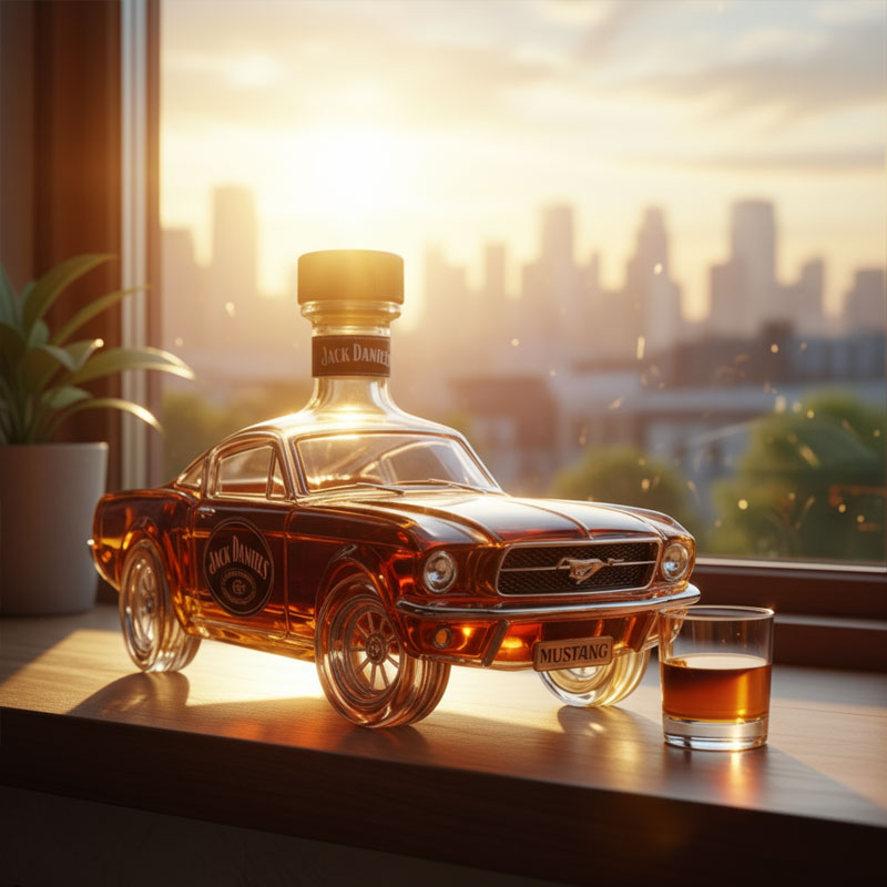 Whiskey Decanter | Sports Car Design | Detailed Glass Carafe | Decorative Home Bar