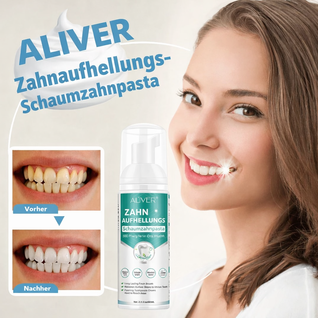 Whitening Foam Toothpaste for Sensitive Teeth | Fine Active Foam | Removes Stains & Fresh Breath