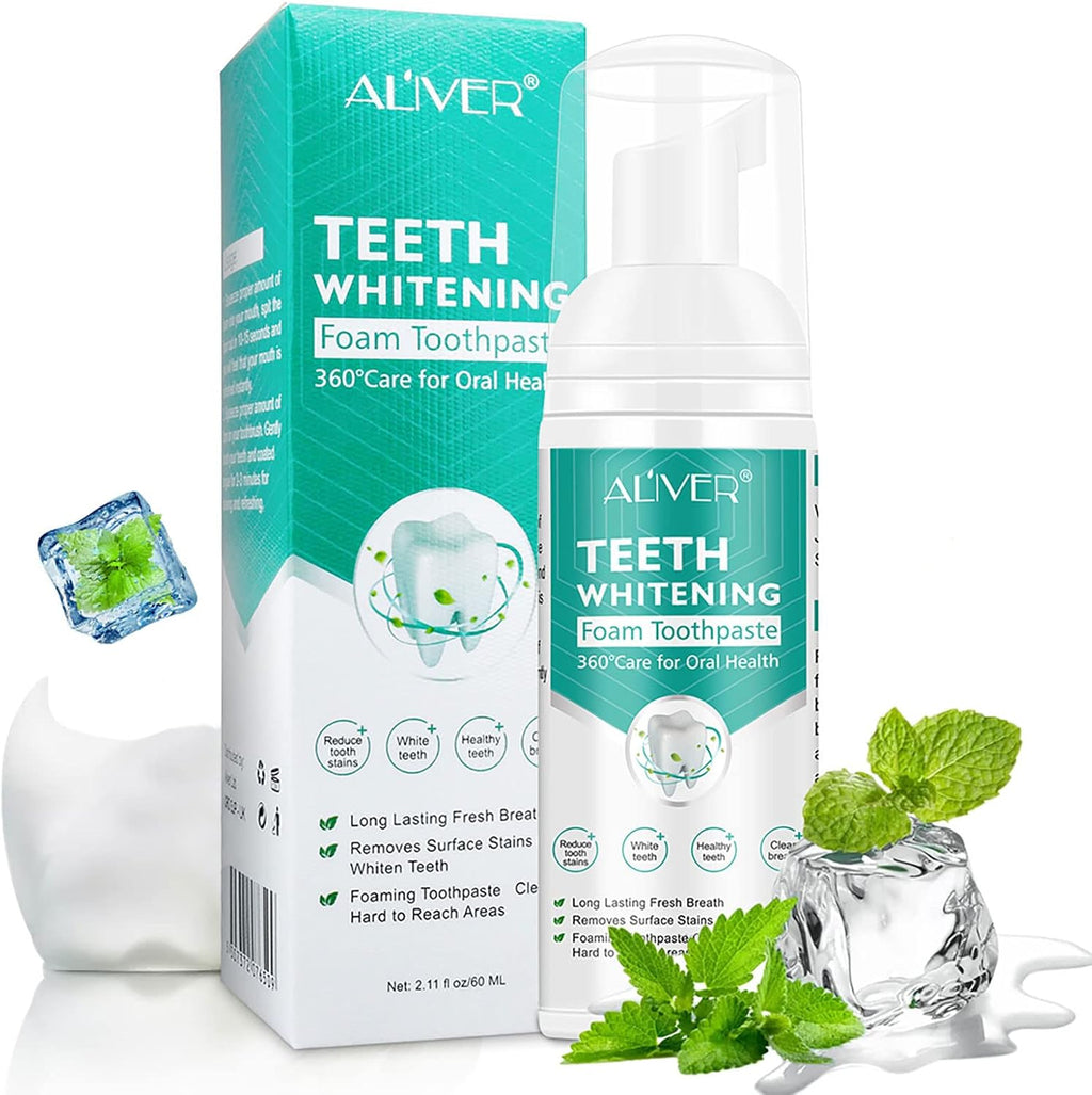 Whitening Foam Toothpaste for Sensitive Teeth | Fine Active Foam | Removes Stains & Fresh Breath