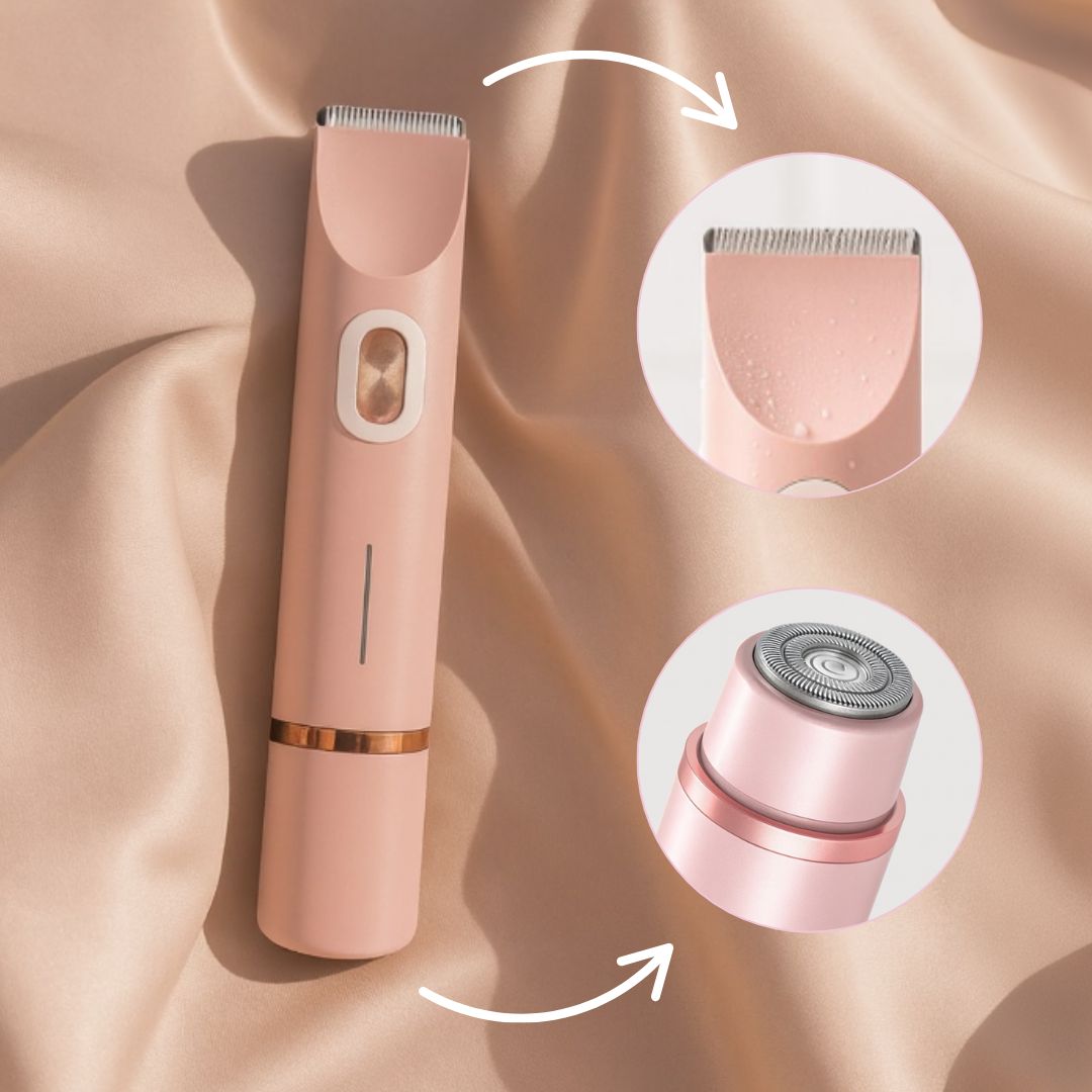 Women's Intimate Shaver | Cordless Dual-Head | Steel Blades | USB Rechargeable & 60-Min Battery